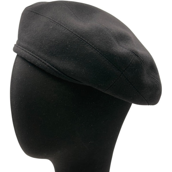 エルメス HERMES セリエボタンカシミヤベレーキャップ ブラック