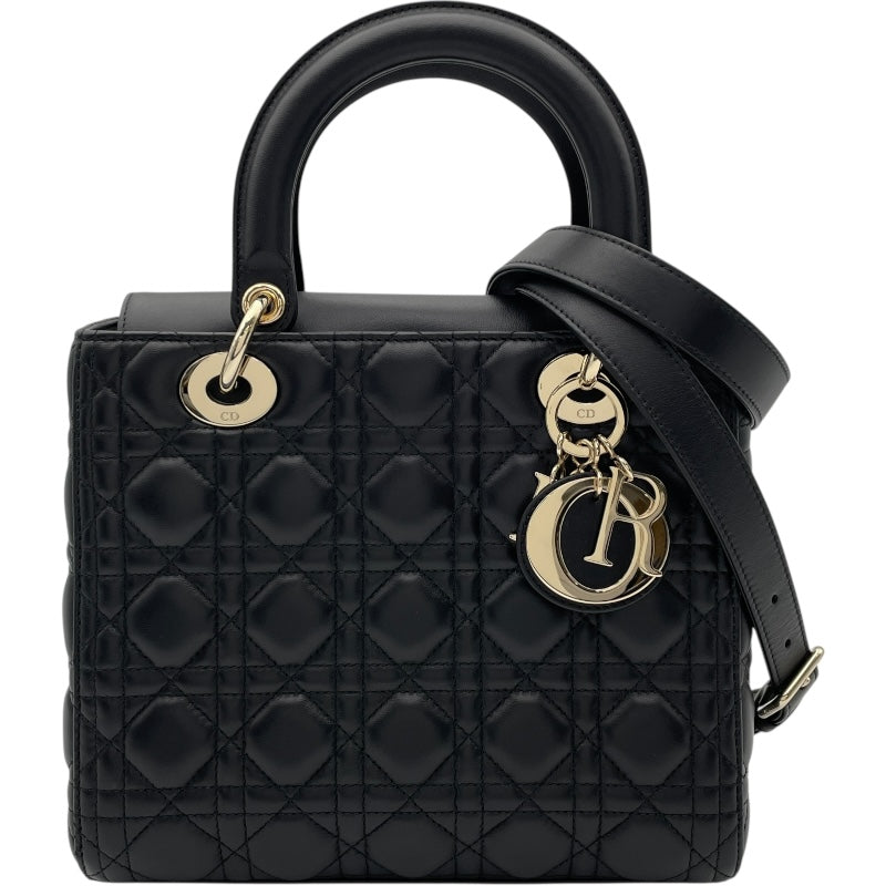 超美品✨️Dior ブラックレザー ハンドバッグ Dior ブラック レザー ハンドバッグ箱