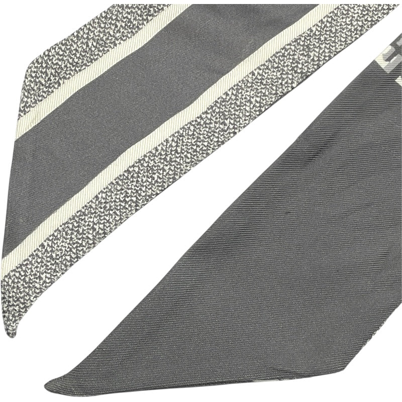 Dior シルク風スカーフ グレー ブラック クリスチャン・ディオール Christian Dior ミッツア グレー シルク