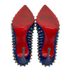 クリスチャン・ルブタン Christian louboutin レインボースタッズパテントヒールパンプス ブルー エナメル レディース パンプス
