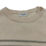 サンローラン SAINT LAURENT ラメボーダーニットセーター 605488 アイボリー コットン レディース セーター