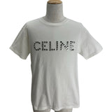 セリーヌ CELINE スタッズロゴ半袖Ｔシャツ 2X50C671Q ホワイト コットン メンズ 半袖Ｔシャツ