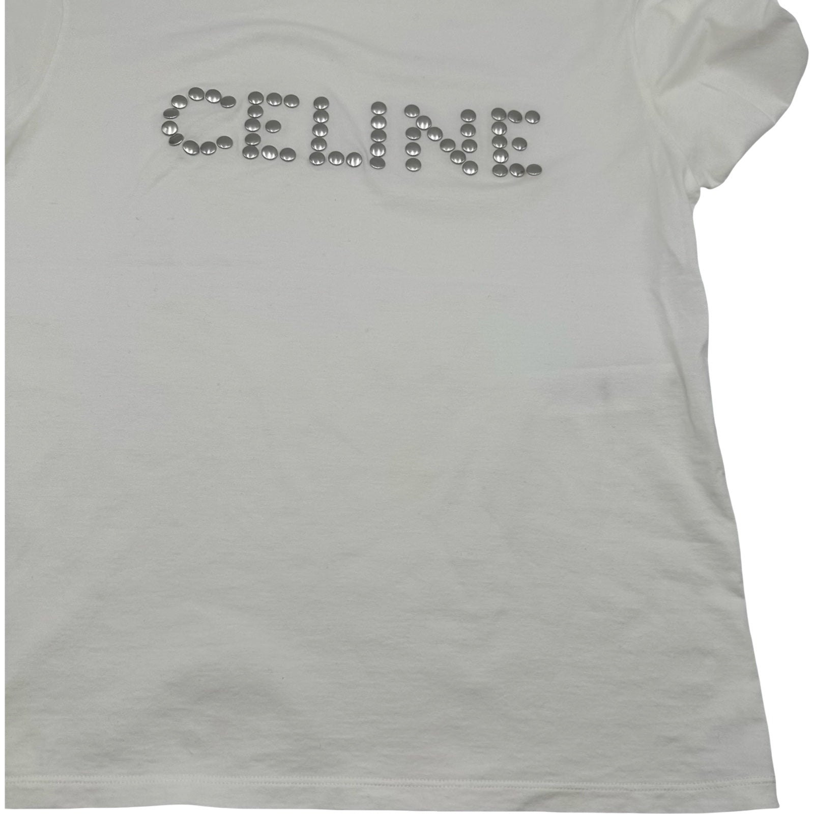 セリーヌ CELINE スタッズロゴ半袖Tシャツ 2X50C671Q ホワイト