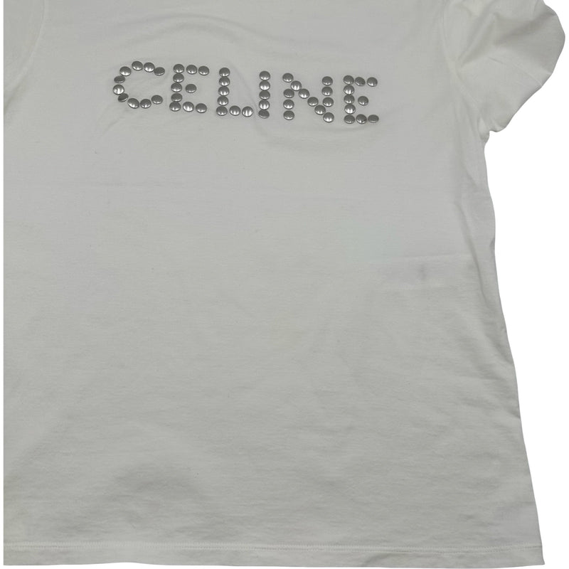セリーヌ CELINE スタッズロゴ半袖Tシャツ 2X50C671Q ホワイト