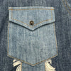 サンローラン SAINT LAURENT パッチワーク長袖デニムシャツ 551352 ブルー デニム メンズ 長袖シャツ
