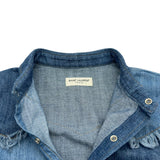 サンローラン SAINT LAURENT パッチワーク長袖デニムシャツ 551352 ブルー デニム メンズ 長袖シャツ
