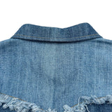 サンローラン SAINT LAURENT パッチワーク長袖デニムシャツ 551352 ブルー デニム メンズ 長袖シャツ