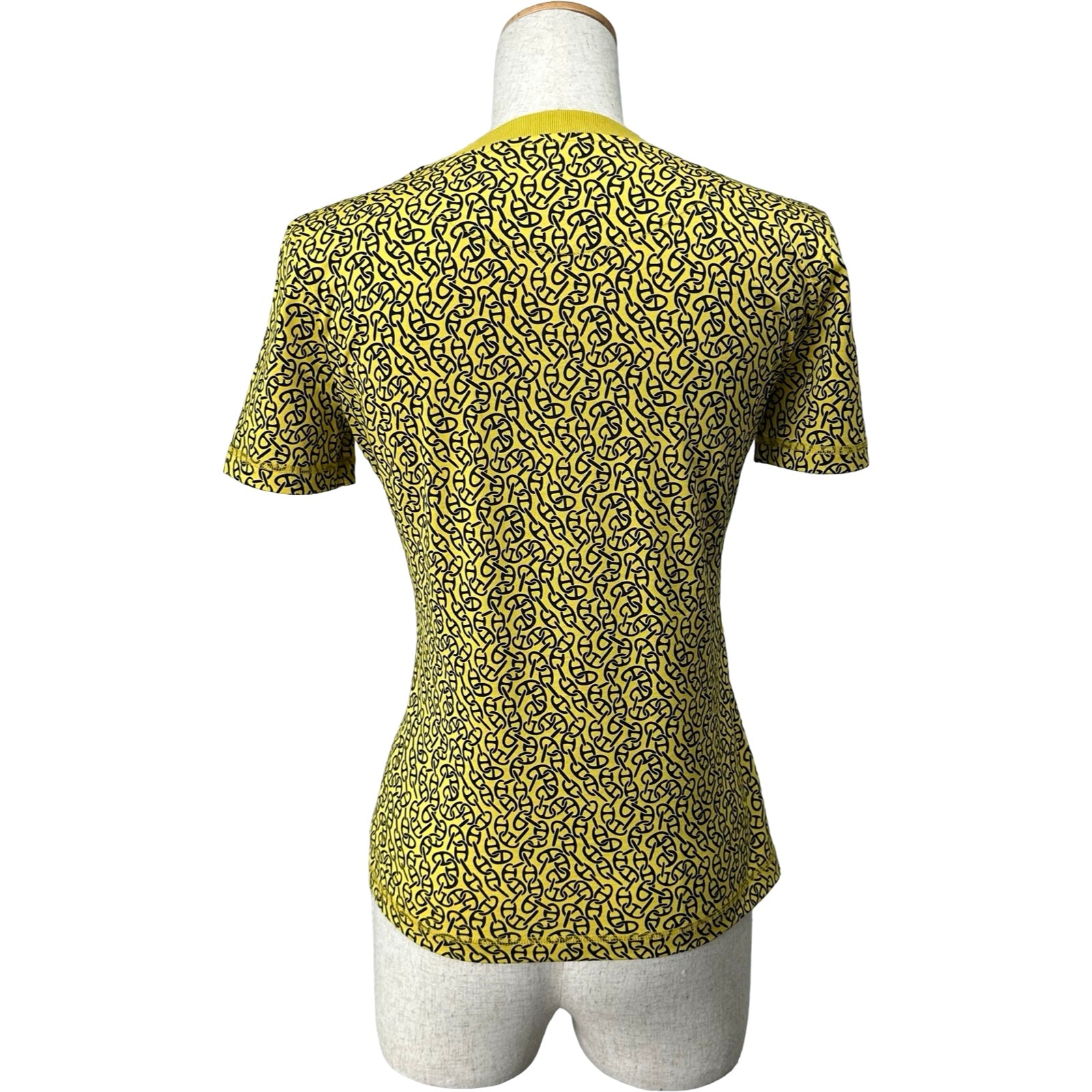 エルメス HERMES シェーヌダンクル半袖Tシャツ 4E4620DB イエロー コットン レディース 半袖Ｔシャツ エルメス HERMES シェーヌダンクル半袖Tシャツ 4E4620DB イエロー