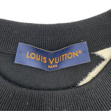 ルイ・ヴィトン LOUIS VUITTON アブストラクトハウンドトゥース ニットセーター HON34W ブラック ウール メンズ セーター
