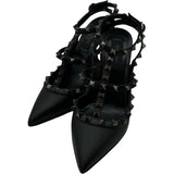 ヴァレンティノ VALENTINO ロックスタッズストラップパンプス ブラック レザー レディース パンプス