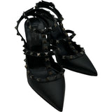 ヴァレンティノ VALENTINO ロックスタッズストラップパンプス ブラック レザー レディース パンプス