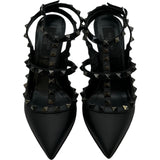 ヴァレンティノ VALENTINO ロックスタッズストラップパンプス ブラック レザー レディース パンプス