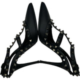 ヴァレンティノ VALENTINO ロックスタッズストラップパンプス ブラック レザー レディース パンプス