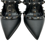 ヴァレンティノ VALENTINO ロックスタッズストラップパンプス ブラック レザー レディース パンプス