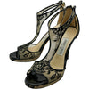 ジミーチュウ JIMMY CHOO レースオープントゥヒールパンプス ブラック レザー レディース パンプス