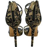 ジミーチュウ JIMMY CHOO レースオープントゥヒールパンプス ブラック レザー レディース パンプス