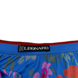 レオナール LEONARD 花柄 長袖カットソー＆スカート セットアップ ブルー シルク レディース セットアップ