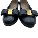サルヴァトーレ・フェラガモ Salvatore Ferragamo ヴァラリボン レザーパンプス ネイビー レザー レディース パンプス