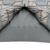 モンクレール MONCLER ダウン切替ジップアップカーディガン グレー ナイロン レディース カーディガン