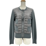 モンクレール MONCLER ダウン切替ジップアップカーディガン グレー ナイロン レディース カーディガン