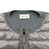 モンクレール MONCLER ダウン切替ジップアップカーディガン グレー ナイロン レディース カーディガン