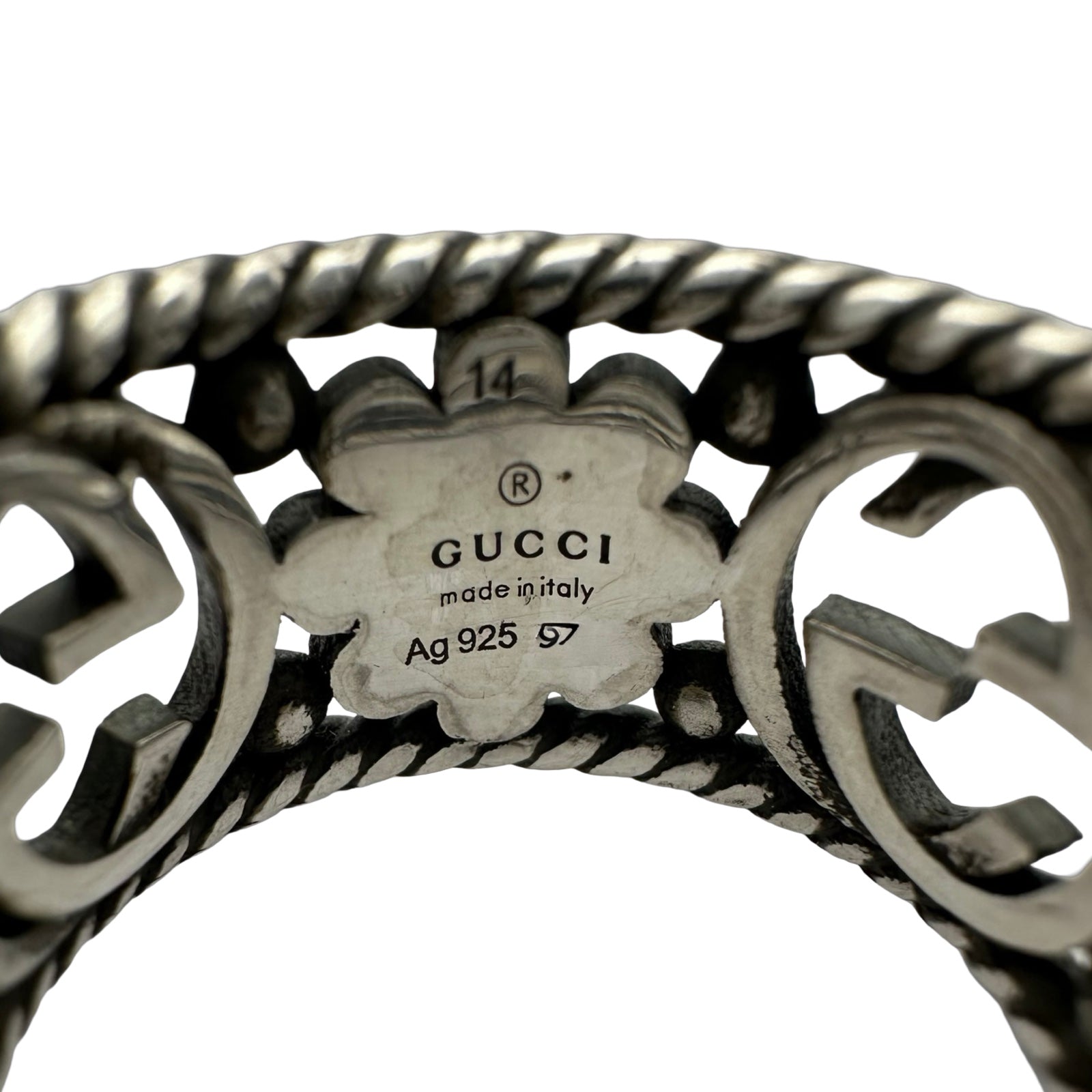 グッチ GUCCI インターロッキング フラワーリング シルバー Ag925
