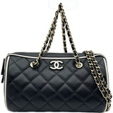 シャネル CHANEL マトラッセボストンショルダーバッグ AP4515 ブラック/ホワイト ラムスキン レディース ショルダーバッグ