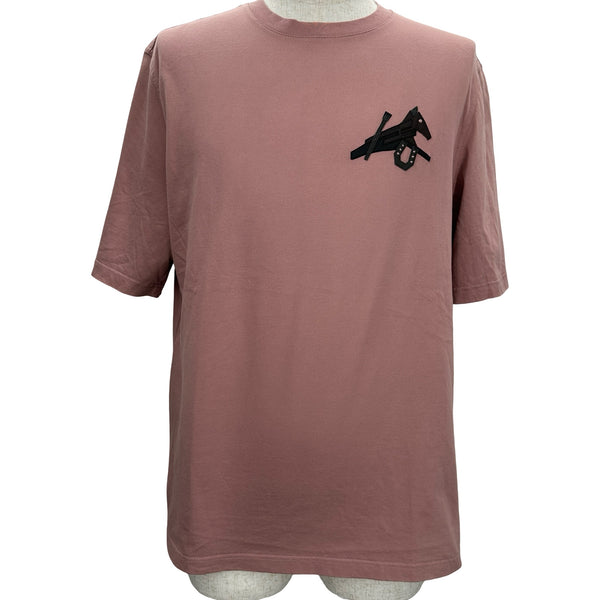 エルメス HERMES カルトゥッシュ半袖Tシャツ ピンク コットン