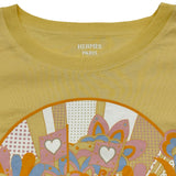 エルメス HERMES カルトゥッシュ半袖Tシャツ 2E4613DU イエロー コットン レディース 半袖Ｔシャツ