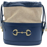 グッチ GUCCI ホースビット 1955 バケットショルダー 602118 ネイビー レザー/キャンバス レディース ショルダーバッグ