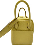 エルメス HERMES リンディミニ ヴェルソ Z刻印 ジョーヌプッサン ゴールド金具 ラムスキン レディース ショルダーバッグ