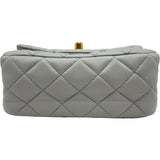 シャネル CHANEL ミニマトラッセ ボールチェーン AS1786 29番台 ライトグレー ゴールド金具 ラムスキン レディース ショルダーバッグ