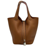 エルメス HERMES ピコタンロックPM エクラ W刻印 ゴールド/サクラ シルバー金具 トリヨン/スイフト レディース ハンドバッグ