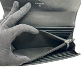 シャネル CHANEL ボーイシャネル ロングフラップウォレット A80286 23番台 ブラック シルバー金具 キャビアスキン レディース 長財布