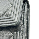 シャネル CHANEL ボーイシャネル ロングフラップウォレット A80286 23番台 ブラック シルバー金具 キャビアスキン レディース 長財布