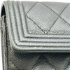 シャネル CHANEL ボーイシャネル ロングフラップウォレット A80286 23番台 ブラック シルバー金具 キャビアスキン レディース 長財布