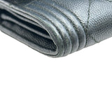 シャネル CHANEL ボーイシャネル ロングフラップウォレット A80286 23番台 ブラック シルバー金具 キャビアスキン レディース 長財布