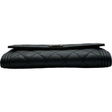 シャネル CHANEL ボーイシャネル ロングフラップウォレット A80286 23番台 ブラック シルバー金具 キャビアスキン レディース 長財布
