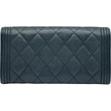 シャネル CHANEL ボーイシャネル ロングフラップウォレット A80286 23番台 ブラック シルバー金具 キャビアスキン レディース 長財布