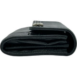 シャネル CHANEL ボーイシャネル ロングフラップウォレット A80286 23番台 ブラック シルバー金具 キャビアスキン レディース 長財布