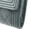 シャネル CHANEL ボーイシャネル ロングフラップウォレット A80286 23番台 ブラック シルバー金具 キャビアスキン レディース 長財布
