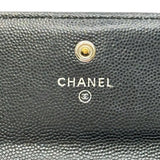 シャネル CHANEL ボーイシャネル ロングフラップウォレット A80286 23番台 ブラック シルバー金具 キャビアスキン レディース 長財布