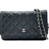 シャネル CHANEL マトラッセチェーンウォレット AP0250 ブラック シルバー金具 ラムスキン レディース ショルダーバッグ