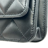 シャネル CHANEL マトラッセチェーンウォレット AP0250 ブラック シルバー金具 ラムスキン レディース ショルダーバッグ