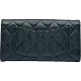 シャネル CHANEL マトラッセ クラシック ロングフラップウォレット AP0241 ブラック シルバー金具 キャビアスキン レディース 長財布