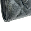 シャネル CHANEL マトラッセ クラシック ロングフラップウォレット AP0241 ブラック シルバー金具 キャビアスキン レディース 長財布