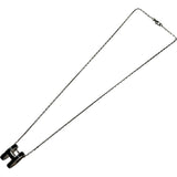 エルメス HERMES ポップHネックレス ブラック/シルバー メタル/エナメル アクセサリー