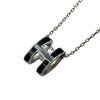 エルメス HERMES ポップHネックレス ブラック/シルバー メタル/エナメル アクセサリー