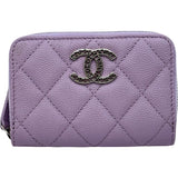 シャネル CHANEL マトラッセコインケース AP3830 パープル シルバー金具 キャビアスキン レディース コインケース