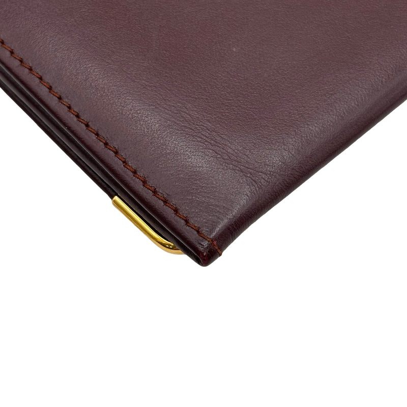 カルティエ Cartier マストラインカードケース ボルドー カーフスキン